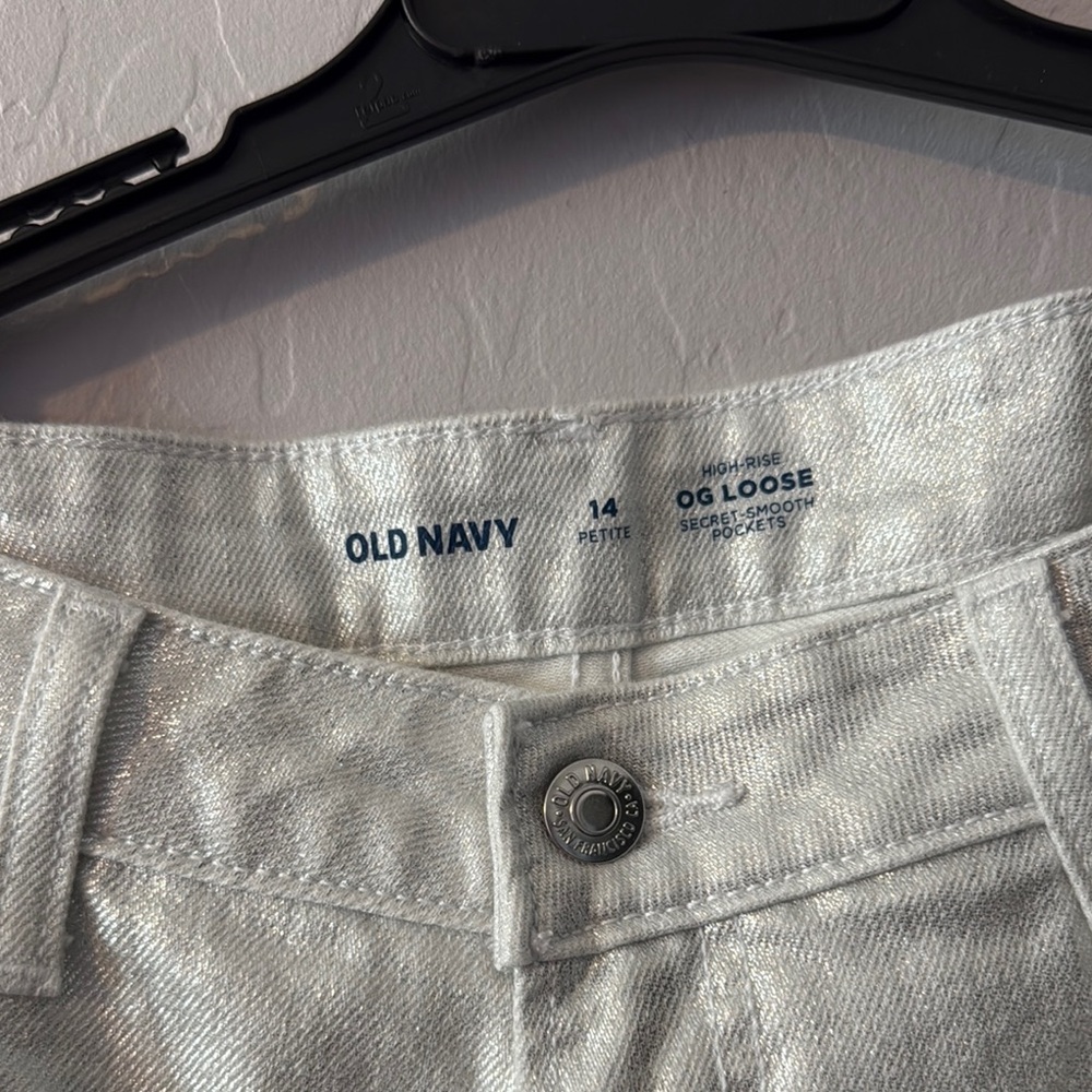 Old Navy Silver High Rise Jeans - Picture 5 of 6